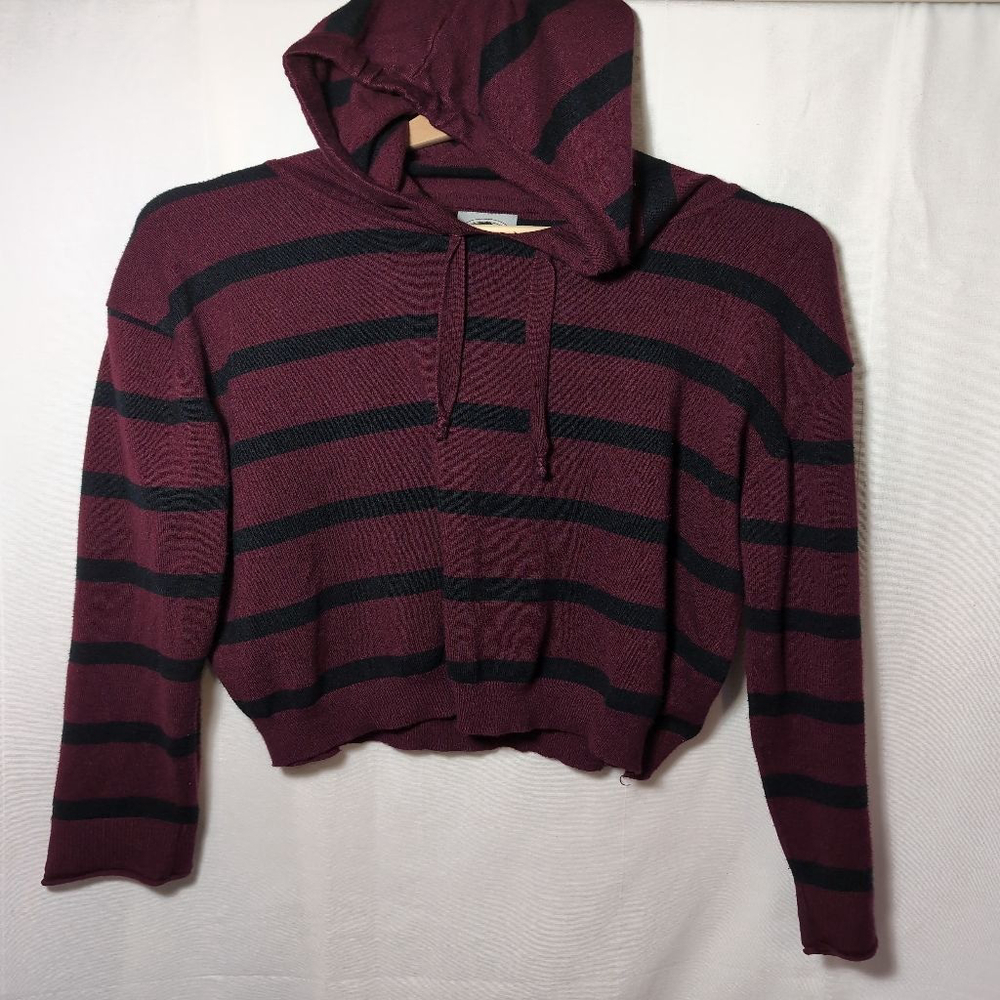 The Slope Manhattan, NY Red Black Striped Hoodie Sweater, Size XL
